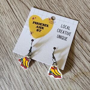 Hip Rollerskates Handmade Dangle Earrings